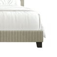 thumbnail image 5 of Castle Place Chic Corduroy Velvet Upholstered Queen Bed, Beige, 5 of 6