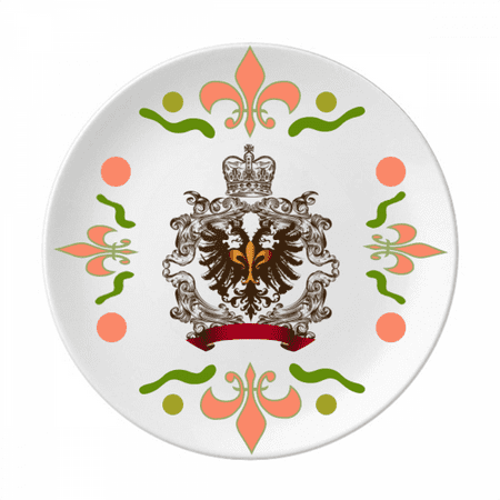 

Double-headed Eagle Emblem Europe Flower Ceramics Plate Tableware Dinner Dish