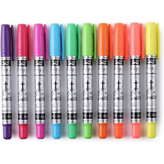 Mr. Pen Bible Gel Highlighters, Assorted Colors, 10 Count