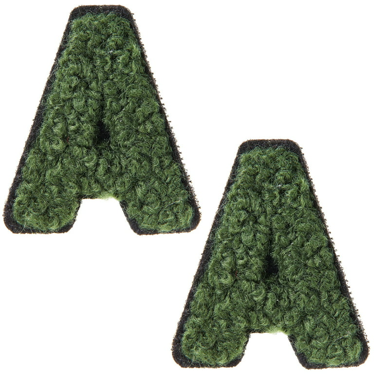 62 Piece Chenille Letter Patches Small Iron On Letters for Fabric Clothing,  AZ Varsity Letters (1.3 x 1.4 in)