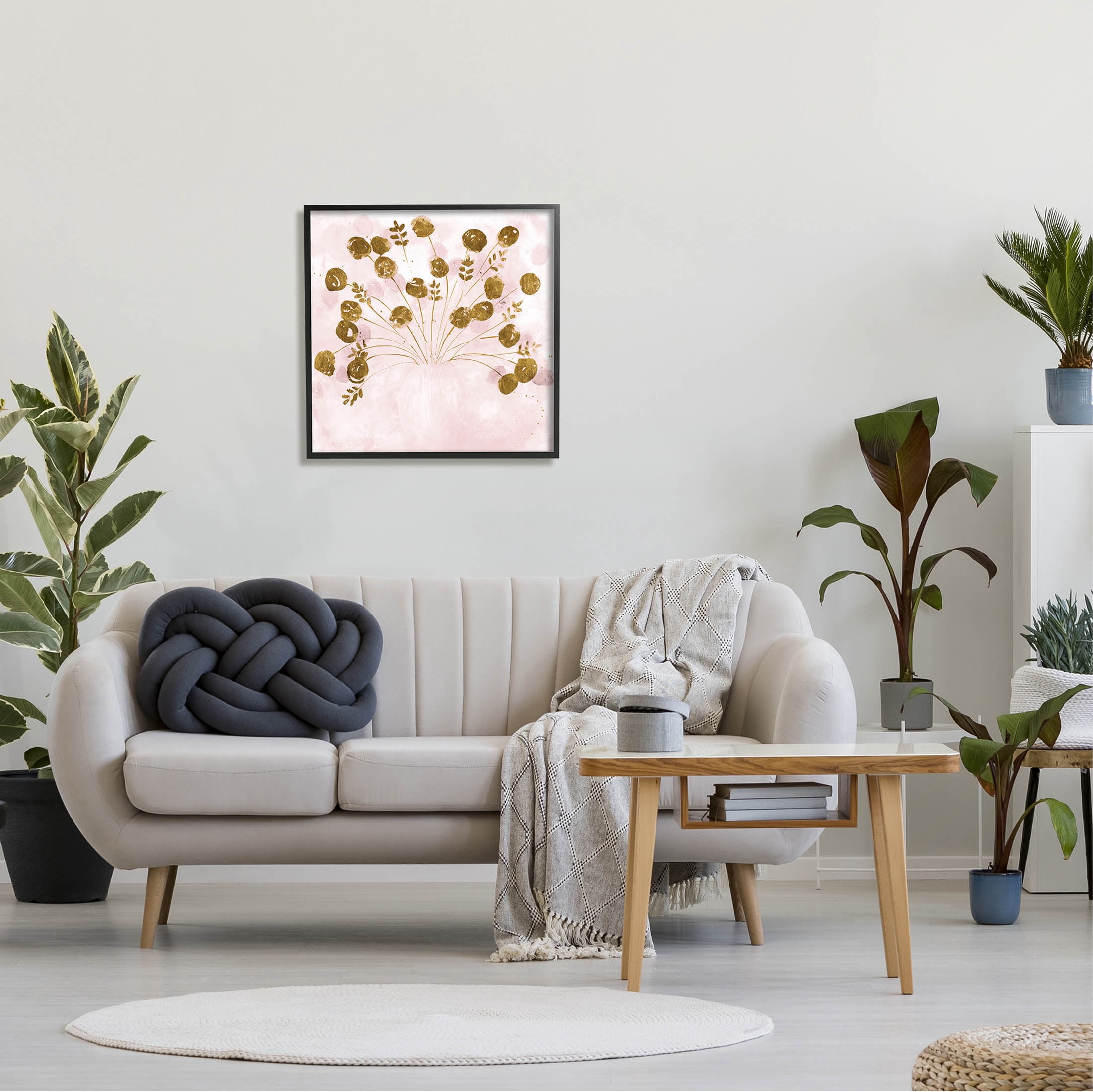 Stupell Industries Pink Floral Bouquet Arrangement Graphic Art Black Framed Art Print Wall Art, Design by Ruth Fromstein