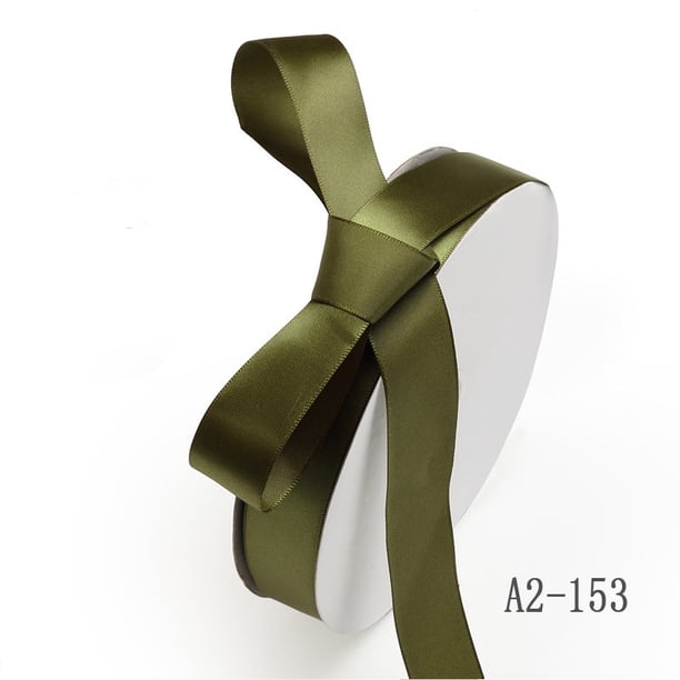 Nvzi Cinta verde para – 2 rollos (cada uno de 2,5 cm * 5 m) Paquete de cinta, cinta de poliéster lisa, ideal para envolver regalos y tareas de manualidades,