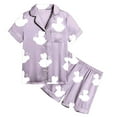 thumbnail image 4 of LUOGENLI Girls Pajamas Size 6-34 Shorts Girls Pajama Set Short Sleeve Sleepwear for Home and Nighttime Comfort Girls Pajamas Size 7 Light Purple Size 12-13 Years, 4 of 4