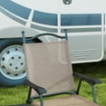 thumbnail image 6 of Outsunny Folding Patio Chairs, Set of 4 Sports Chairs for Adults, Camping Chairs with Armrests, Breathable Mesh Fabric Seat for Lawn, Brown, 6 of 9