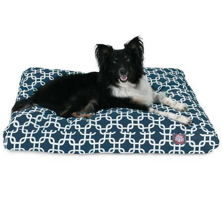 UPC: 0788995500315 | Majestic Pet | Links Rectangle Pet Bed For Dogs  Removable Cover  Navy Blue  Medium
