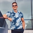thumbnail image 4 of Sikiie Flower Print Men's Short-sleeved POLO Shirts, Button-down Shirts and T-shirts are Suitable for Vacation, Leisure and Business-Small, 4 of 6