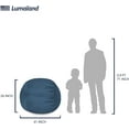 thumbnail image 4 of Lumaland 3ft Bean Bag Chair with Microsuede Washable Cover, Navy Blue, 4 of 6