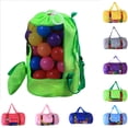 thumbnail image 2 of Coofit Mesh Beach Bag Folding Portable Drawstring Toy Mesh Bag Beach Toy Bag, 2 of 8