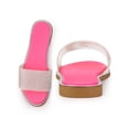 thumbnail image 3 of BLISSFUL STEP Rhinestones Sandal Slip on Flat Sandals for Women Hot Pink 9, 3 of 6