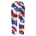 thumbnail image 4 of SELONE Womens Casual Capri Cargo Pants 4th of July Elastic Waist Wide Leg Capris Summer Pants Loose Star Stripe Outwear, 4 of 5
