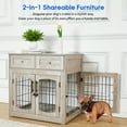 thumbnail image 2 of Wooden Dog Cage with Cushion, Indoor Dog Kennel, Dog House, Dog Furniture, Side End Table, Rustic Grey 31.5" L, 2 of 8