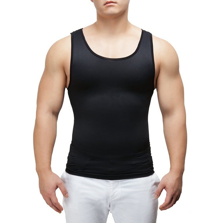 Men's Shapewear Chest Belly Waist Boobs Compression Slimming Vest Body  Shaper Workout GYM Under base Layer Cool Dry Sport Tank Top Undershirts