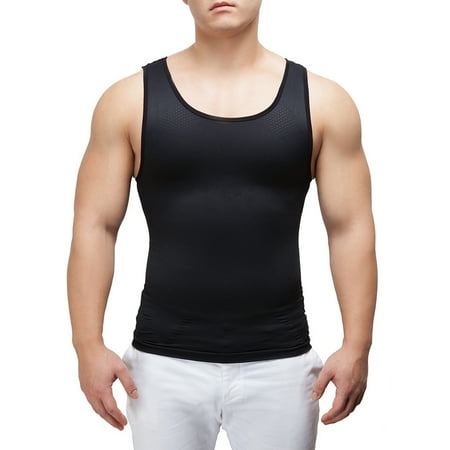 

Men s Shapewear Chest Belly Waist Boobs Compression Slimming Vest Body Shaper Workout GYM Under base Layer Cool Dry Sport Tank Top Undershirts