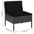 thumbnail image 2 of vidaXL Patio Lounge Set with Cushions Table and Sofas 6 Piece Poly Rattan, 2 of 12