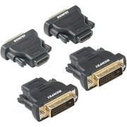 DVI to HDMI, Bidirectional DVI (DVI-D) to HDMI Male to Female Adapter with Gold-Plated Cord,4pack