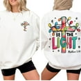 thumbnail image 3 of Be The Light Matthew Christmas Double Sided Sweatshirt, Christian Christmas Sweater, Inspirational Religious Holiday Sweatshirt for Men and Women, 3 of 7