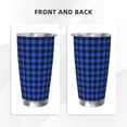 thumbnail image 3 of Picia Buffalo Plaid Blue Black Pattern 20 oz Tumbler Stainless Steel Vacuum Insulated Coffee Ice Cup Double Wall Travel Flask Dual Lid Water Bottle, Eco-friendly Car Cup-Straw Three-piece Set, 3 of 8