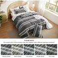 thumbnail image 6 of Boho Comforter Set Twin  Dark Grey - Jacquard Bedding Comforter Set, 2 Pieces Farmhouse Shabby Chic Embroidery Bed Set, Soft Fluffy Tufted Striped Comforter for All Seasons, 6 of 12