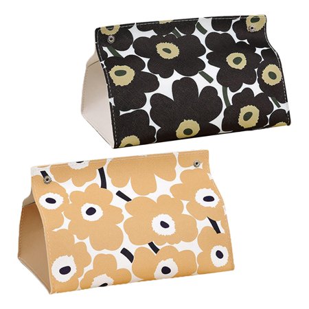 2x Caja De Pañuelos Suministros Dormitorio Accesorios De Cuero PU Almacenamiento Sala De Estar
