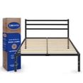 thumbnail image 1 of Magma Life Base de Cama Matrimonial con Cabecera de Metal Resistente, Plataforma con Espacio de Almacenamiento, Fácil Armado, Soporte Antideslizante para Colchón, Diseño Moderno y Duradero, 1 of 5