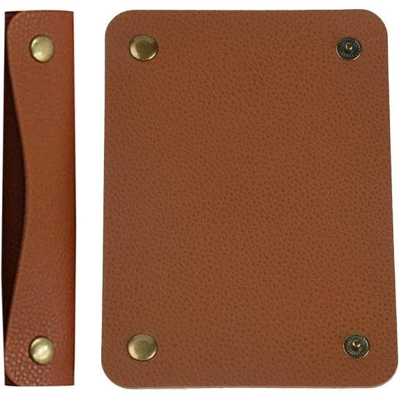 2PCS Handbag Handle Leather Wrap Covers Brown Purse Wallet Handle Protectors Saddle for Craft Strap Covers Making Supplies