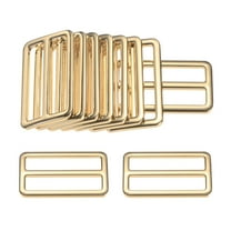 Uxcell 10-Pack Tri Glide Metal Buckles, 1-1/2 Inch Zinc Alloy Slider Belt Strap Adjuster Webbing Strap Buckles [Gold Tone]