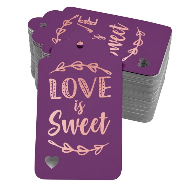 Inkdotpot Rose Gold Foil Paper Hang Tags Love Is Sweet Wedding Favor Tags 50 Pack
