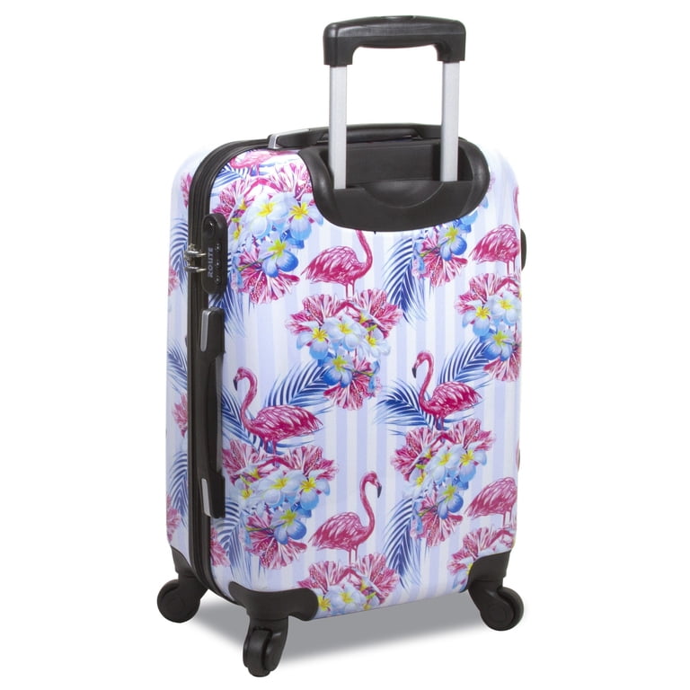 Blue Flamingo Suitcase Cover Preppy Florida Luggage Cover — THE