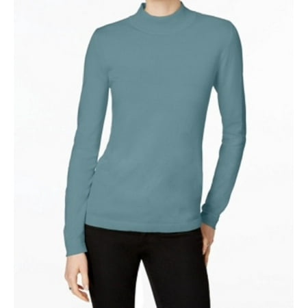 Charter Club Petite Mock-neck Sweater - Petities - XL - LT/PASBLUE