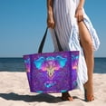 thumbnail image 6 of Pofeuu Elephant in Tribal Style Print Beach Bag,Waterproof Sandproof Beach Tote Bag, Large Capacity Foldable Beach Bags for Women, 6 of 7