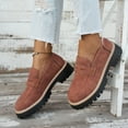 thumbnail image 2 of Gvdentm Women Sneakers Womens Loafers Shoes Platform Chunky Loafer Comfortable Slip On Work Office Business Casual Dress Shoes(Brown,6.5), 2 of 9