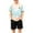 AB429 Sky Blue, variant on Bainana Independence Day Outfit Set For Toddler Boys Cartoon Print Short Sleeve Crew Neck Tops And Shorts Set Comfortable Handsome Little Boys Festival Party Playwear Size 18-24 Months