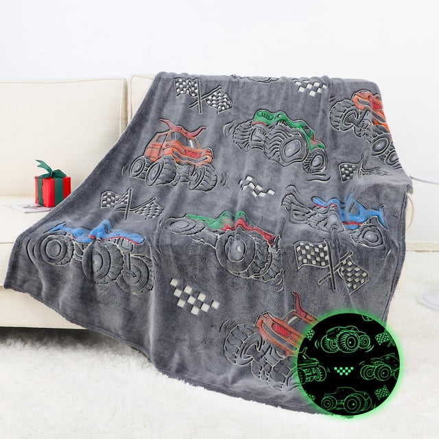 Manta OHOIT que brilla en la oscuridad, bonita camioneta para niños y niños