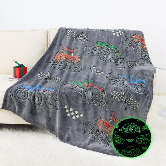 Manta OHOIT que brilla en la oscuridad, bonita camioneta para niños y niños