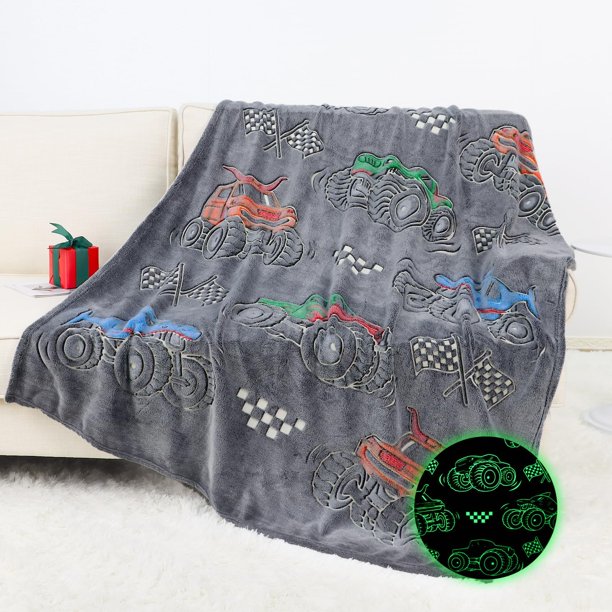 Manta OHOIT que brilla en la oscuridad, bonita camioneta para niños y niños