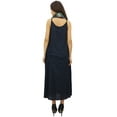 thumbnail image 3 of Bimba Women's Designer Navy Blue Dress With Floral Printed Scarf Summer Wear - 20, 3 of 5