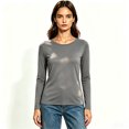 thumbnail image 2 of Women’s Crew Neck Long Sleeve Basic T-Shirt, Womens Everyday Casual Top, Women's Plus, Size S-4XL, 2 of 6