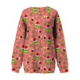 thumbnail image 3 of Women'S Christmas Sweat Shirt Green Monster Funny Cute Xmas Holiday Winter Oversized Pullover Watermelon Red Small, 3 of 5