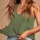 thumbnail image 5 of Gibobby Chaleco de punto Mujer Verano Cuello en V Colgante Chaleco pequeño y americana Sin mangas Top(Verde,XG), 5 of 5