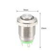 thumbnail image 3 of Interruptor de botón metálico momentáneo Uxcell cabeza alta 12 mm diámetro de montaje 1NO luz LED verde 3-6V, 3 of 5
