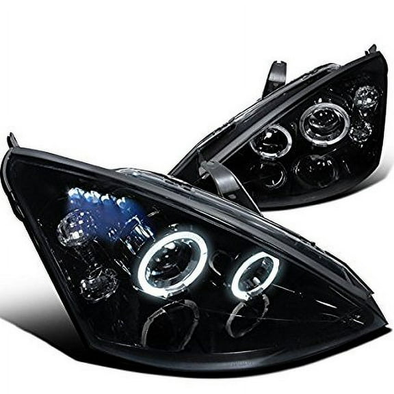 Spec-D Tuning 2LHP-FOC00G-TM Ford Focus Glossy Black Led Dual Halo Smoked Lens Projector Headlights