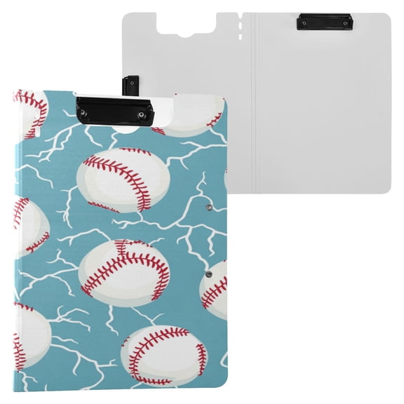 BZSMCE Clipboard Folder A4 Foldable Clipboards With Lightning Struck Baseballs Printed