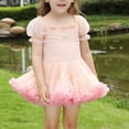 thumbnail image 2 of Ruyang Toddler Girls Summer Dresses Tulle Tutu Dress for Girls Puff Sleeve Square Neck Tiered Layer Party Dress, 2 of 9
