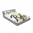 thumbnail image 3 of Ambesonne Saying Fitted Sheet & Pillow Sham Set, Inspirational Lettering, Twin, Pale Coffee Black White, 3 of 3