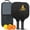 Black, variant on Pickleball Paddles Set Of 2, Fiberglass Surface, Horrible Theme, 4 Balls & Bag