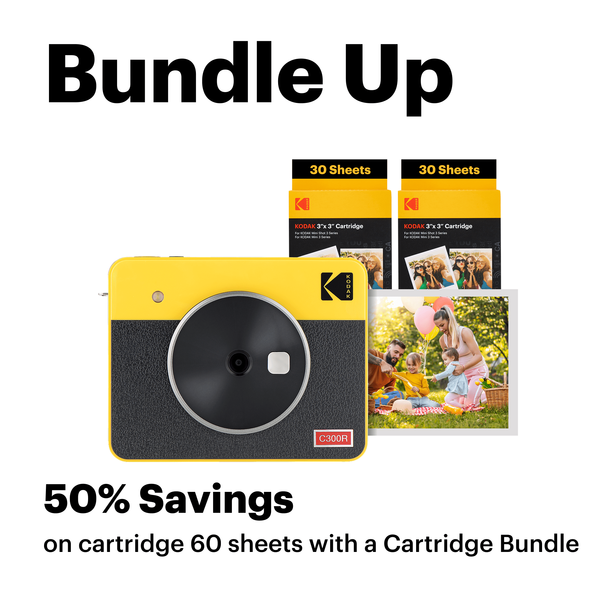 KODAK Mini Shot 3 Retro 4PASS 2-in-1 Instant Camera and Photo 