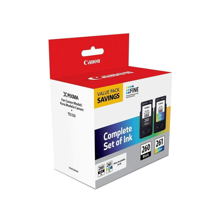 Canon PG-260 Black and CL-261 Color Ink Cartridge Value Pack