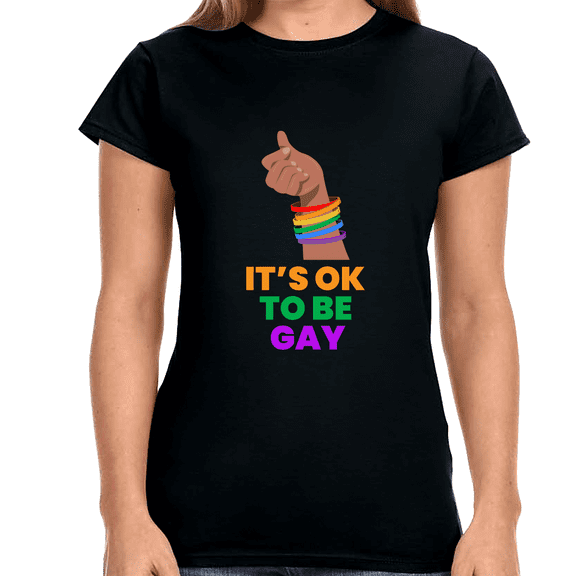 It's OK to Be Gay Shirt LGBTQ Be Gay Pride LGBT Rainbow Flag Women Tops