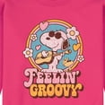 thumbnail image 2 of Peanuts - Feelin Groovy Snoopy And Woodstock Lights Only - Men's Crew Neck Fleece Pullover, 2 of 5