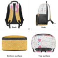 thumbnail image 5 of Yspwyqan Bow Print School Backpack for Teens, 17 Inch Large Capacity Laptop Backpack, Double Zipper, Side Pockets, Ice Cream Drip Casual Bookbag for High School College Travel, 5 of 7